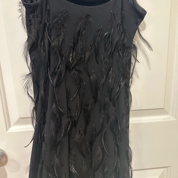 Boutique mini black feather dress - Picture 2 of 4